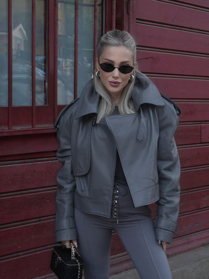 Herra Gray Deri Ceket